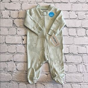 Carter's Green & White Bunny One Piece Pyjama 6m
